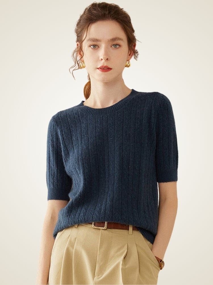 Celandine - Short-Sleeve Cashmere Sweater