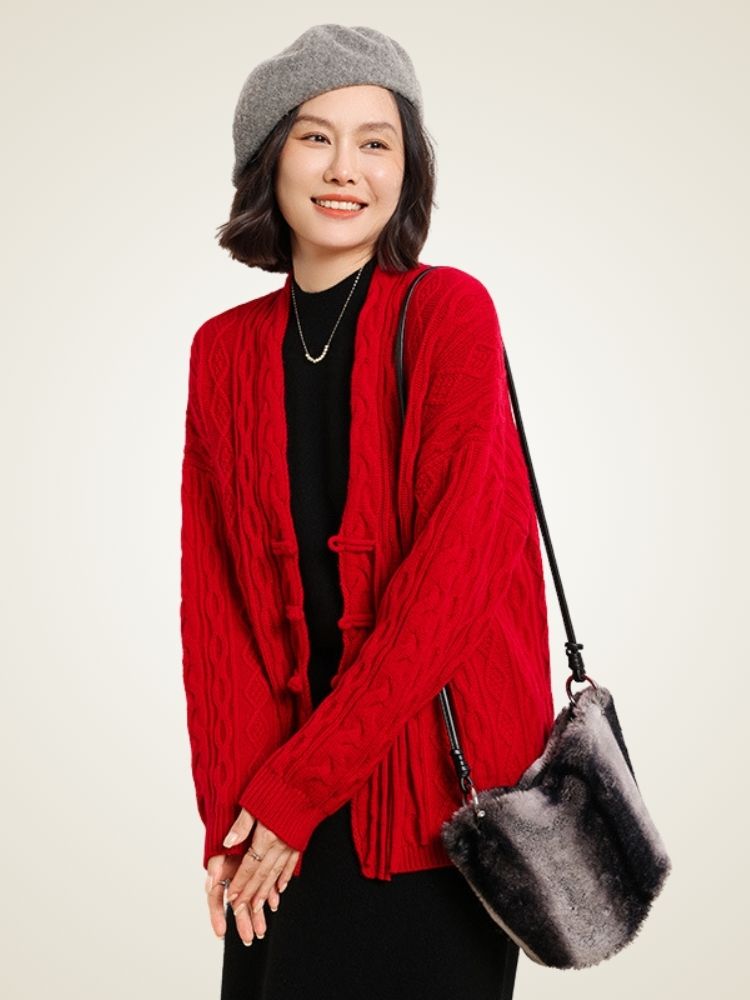 Azelis - Cable-Knit Cashmere Cardigan