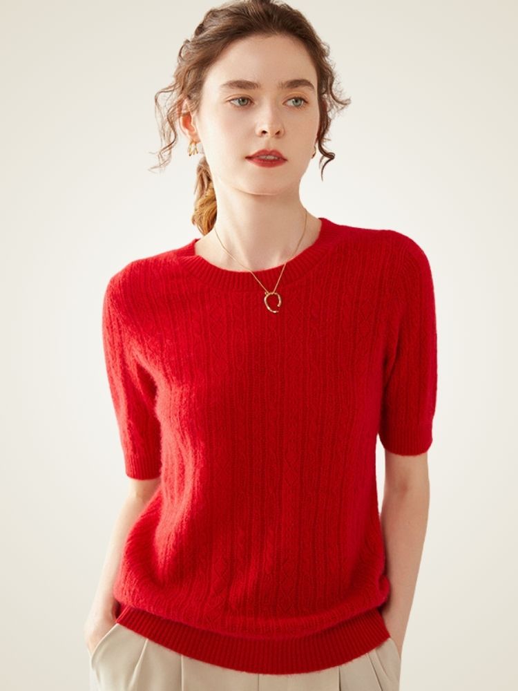 Celandine - Short-Sleeve Cashmere Sweater