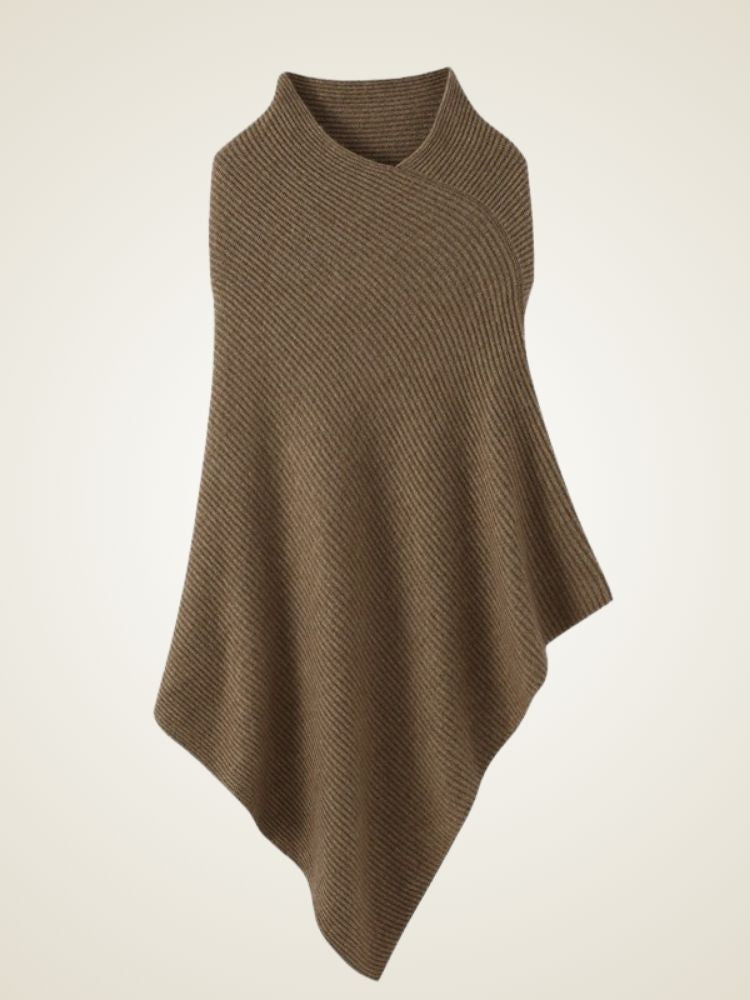Ellina - Ribbed Cashmere Poncho