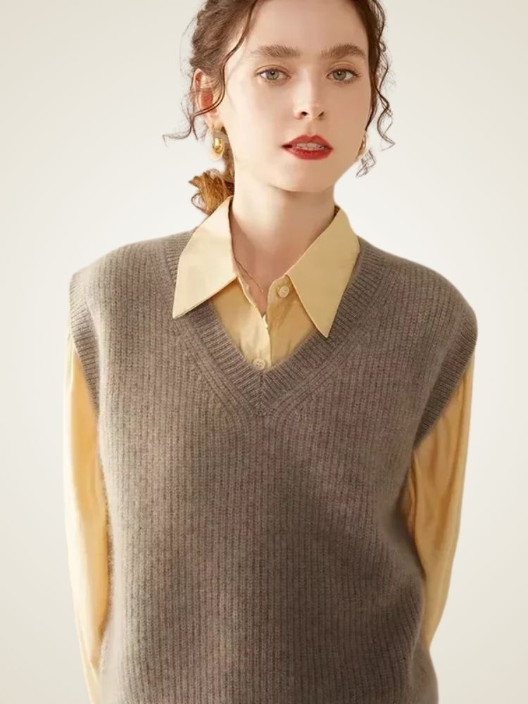 Kaelani - V Neck Cashmere Vest