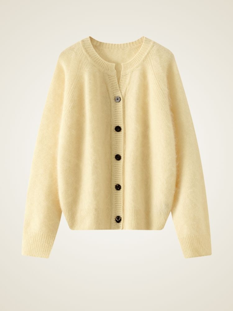 Galilee - Classic Brushed Cashmere Cardigan