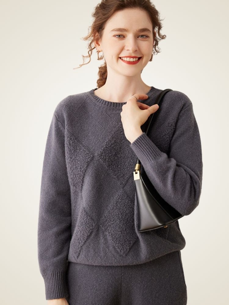 Nathaniel -  Diamond Knit Cashmere Sweater