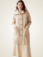 Paige - Collared Cable Knit Cashmere Cardigan