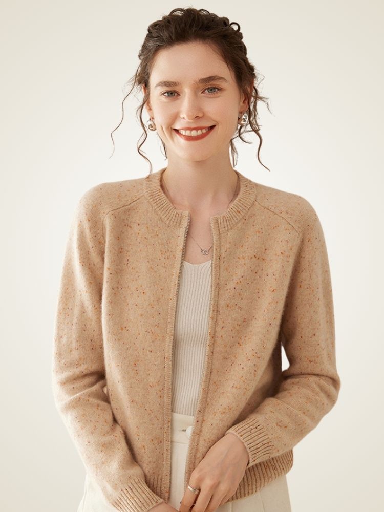 Univa - Heather Zip-Up Cashmere Cardigan