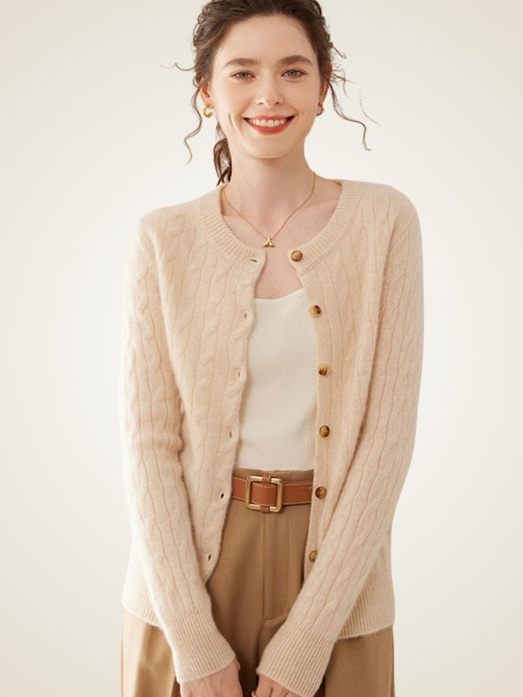 Domi - Cable-Knit Cashmere Cardigan