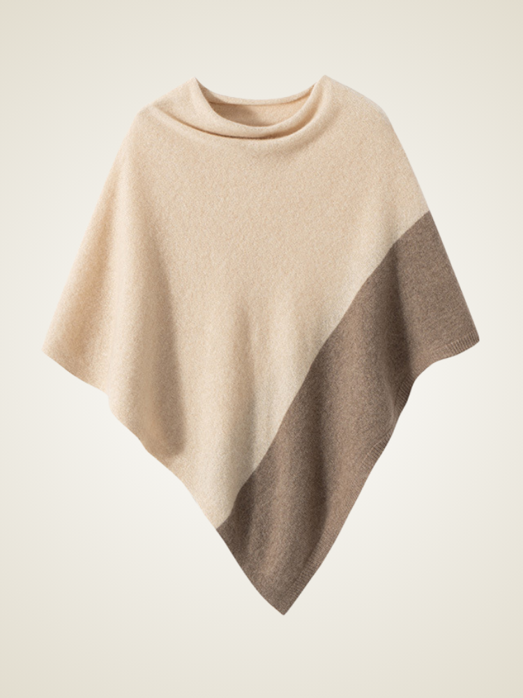 Nia - Two Tone Cashmere Poncho
