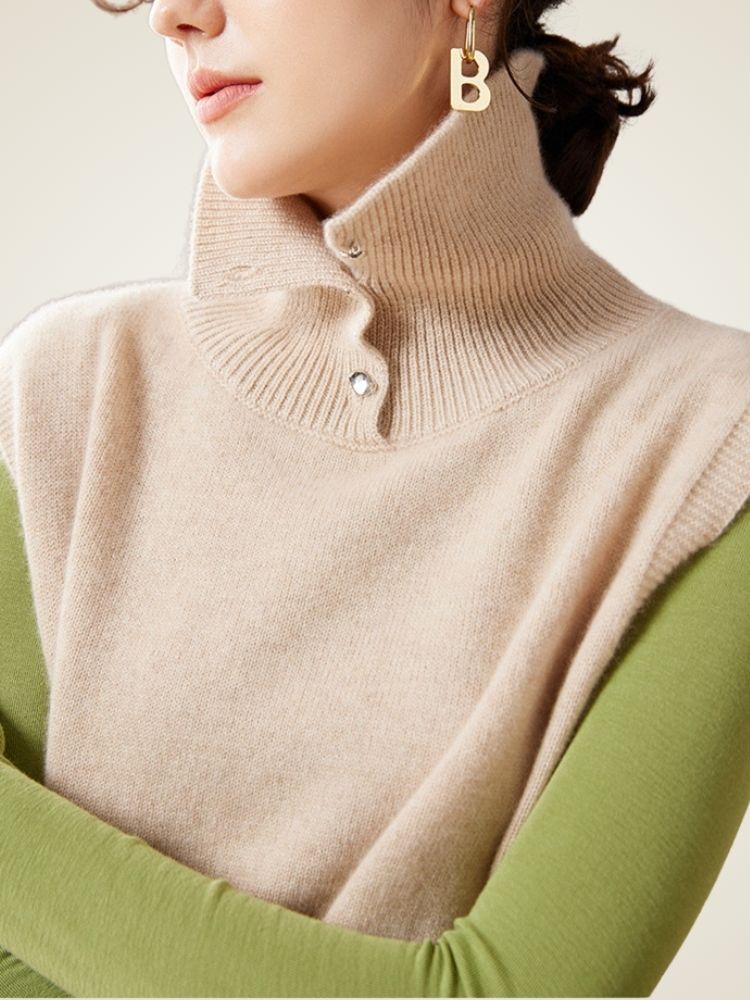 Isela - Cashmere Collared Vest