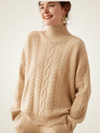 Odessa - Cable-Knit Cashmere Turtleneck