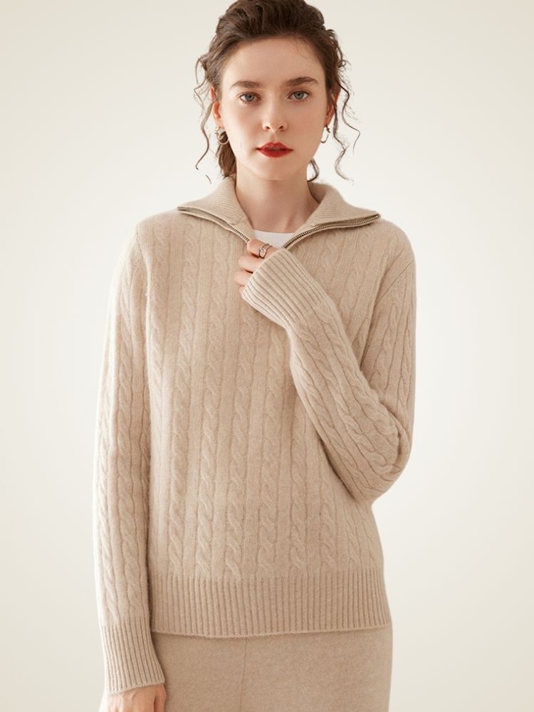 Milana - Half-Zip Cashmere Sweater