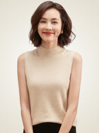 Oriana - Mock Neck Cashmere Vest