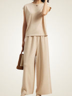 Zaylie -  Wide Leg Cashmere Pants