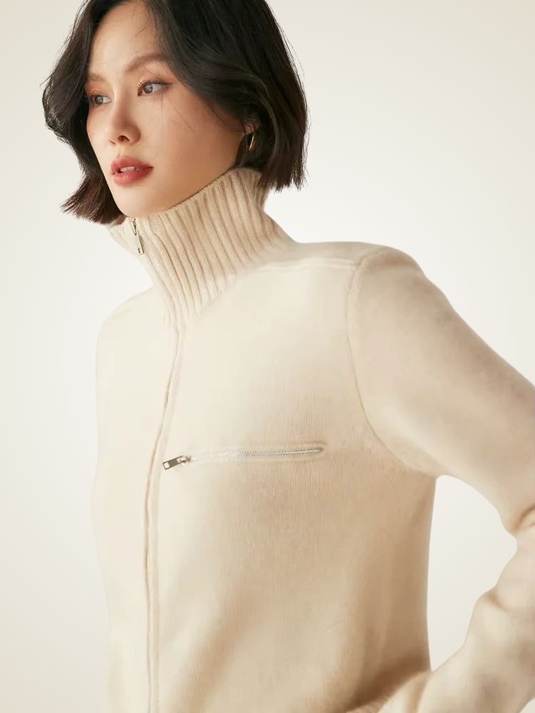 Liv - Zip Cashmere Cardigan