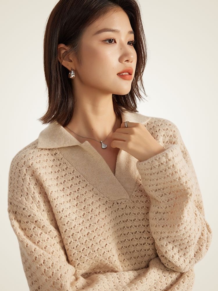 Alisande - Open-Knit Cashmere Sweater