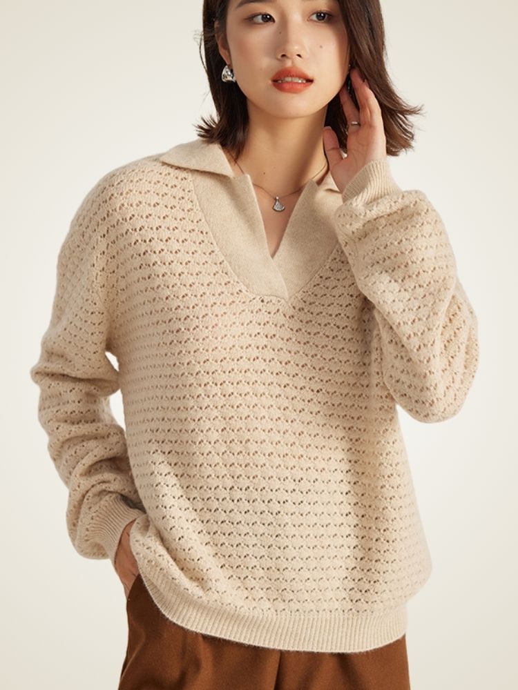 Alisande - Open-Knit Cashmere Sweater