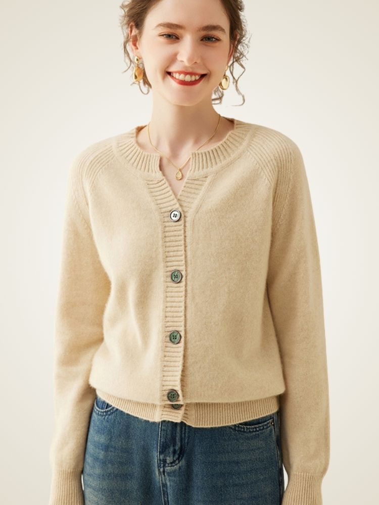 Celestia - Buttoned Cashmere Cardigan