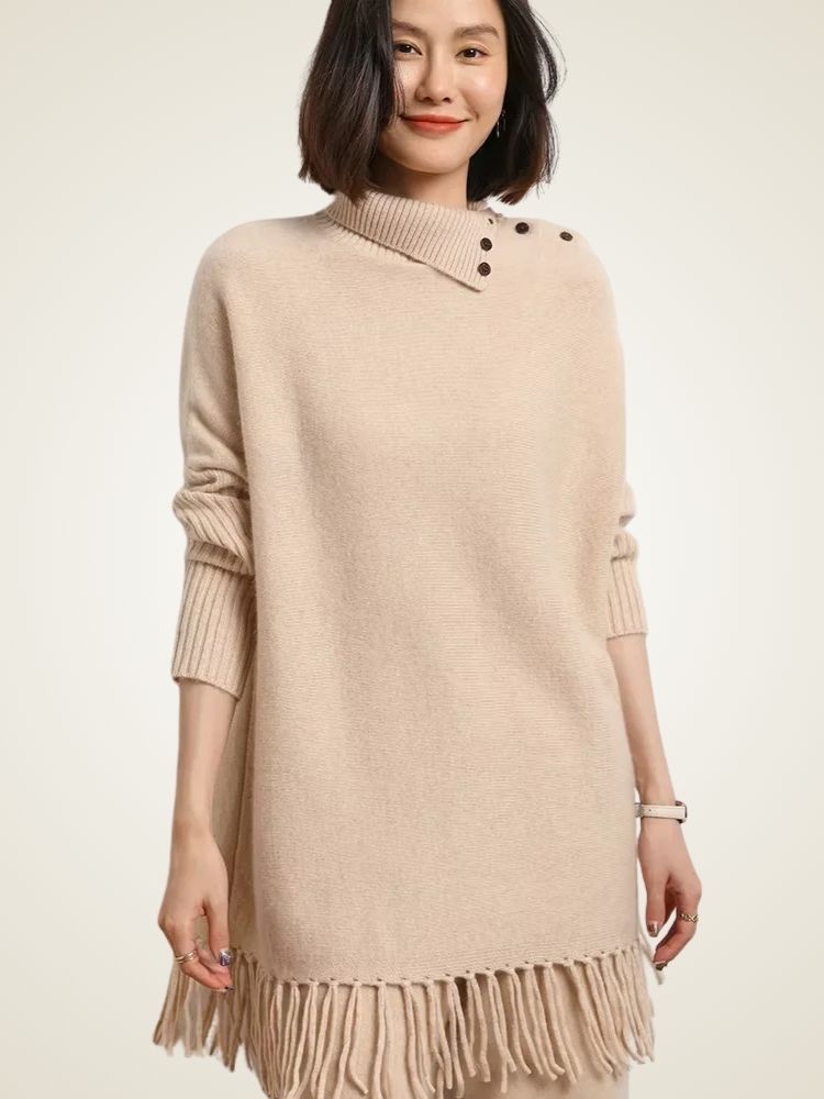 Lila - Cashmere Fringe Sweater Dress