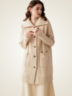 Paige - Collared Cable Knit Cashmere Cardigan