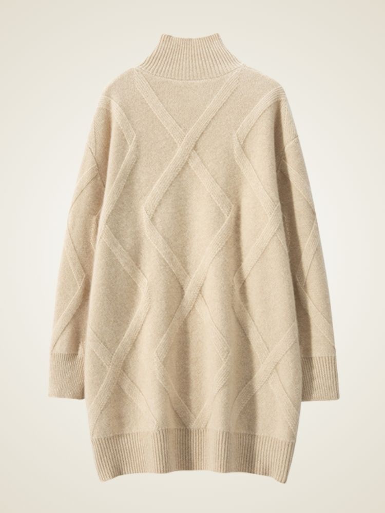 Nerina - Diamond Knit Cashmere Turtleneck