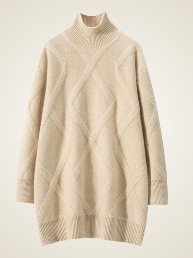 Nerina - Diamond Knit Cashmere Turtleneck