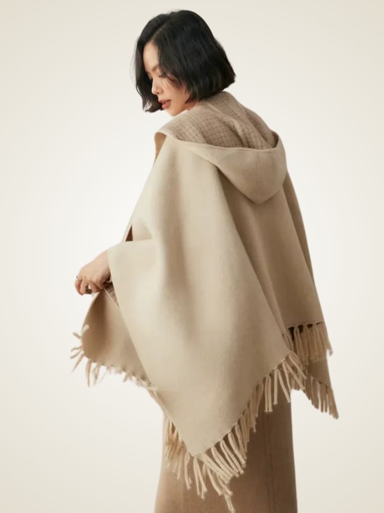 Nathalie - Reversible Hooded Cashmere Cape