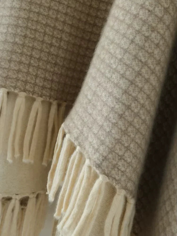 Nathalie - Reversible Hooded Cashmere Cape