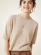 Jisele - Short-Sleeve Cashmere Top
