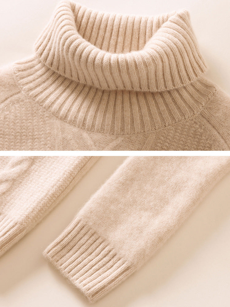 Lucinda - Textured Cashmere Turtleneck