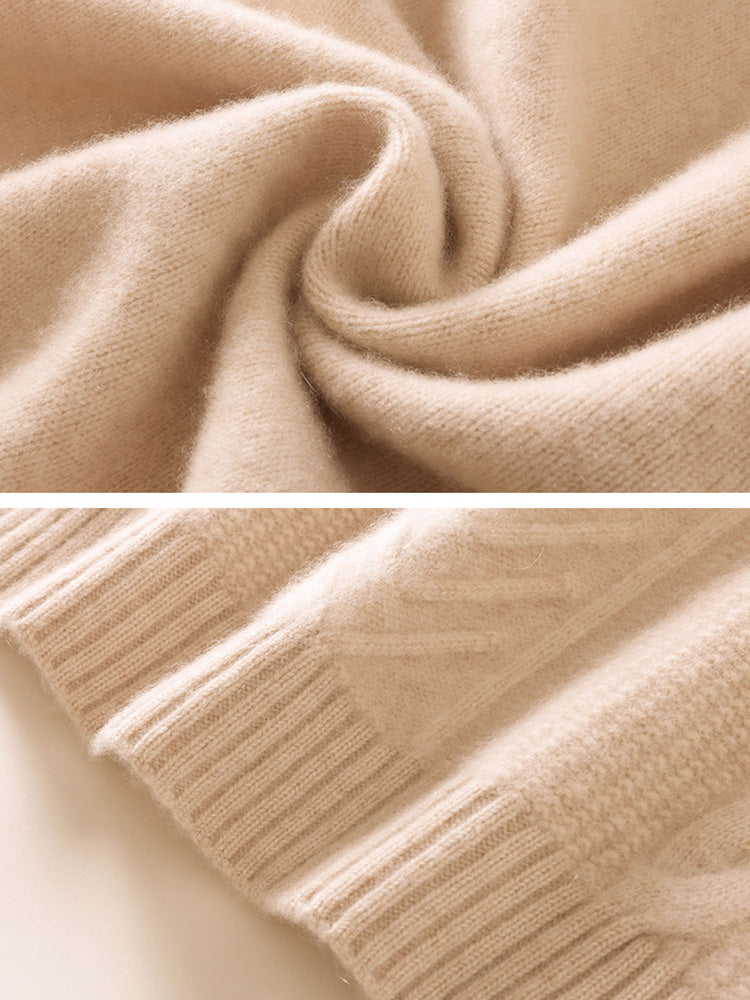 Lucinda - Textured Cashmere Turtleneck