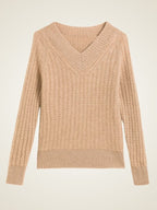 Iliviana - Cable Knit V-Neck Pullover