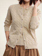 Faith - Cable Knit Cashmere Cardigan