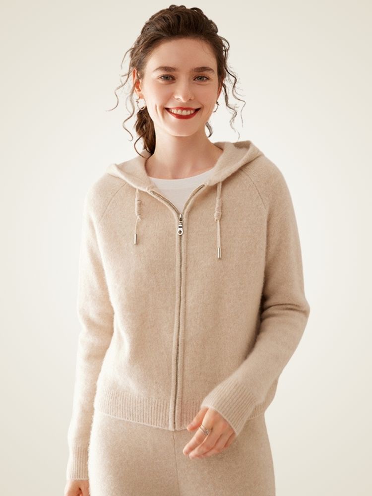 Hesper - Soft Cashmere Zip-Up Hoodie