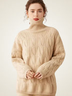 Jordana - Textured Cashmere Turtleneck