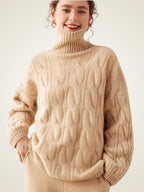 Jordana - Textured Cashmere Turtleneck