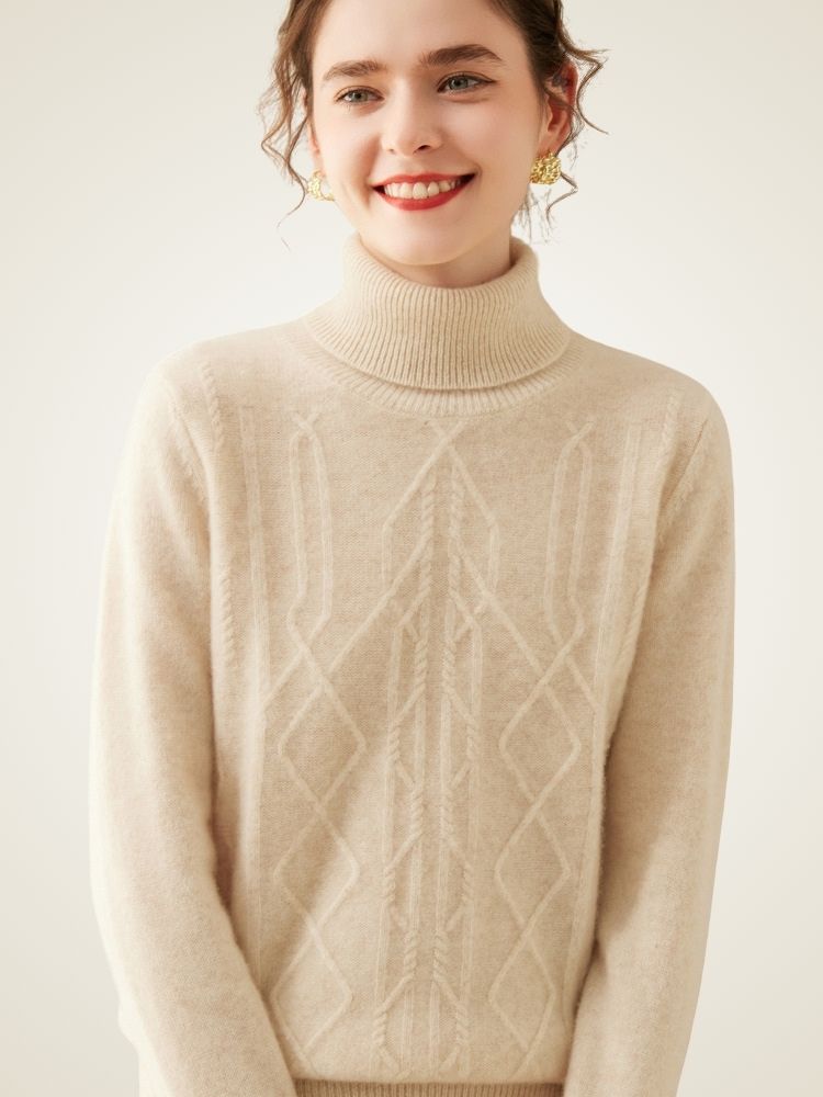 Oriana - Cable-Knit Cashmere Turtleneck