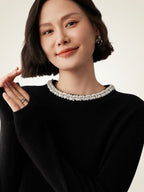 Kassindra - Pearl Collar Cashmere Sweater