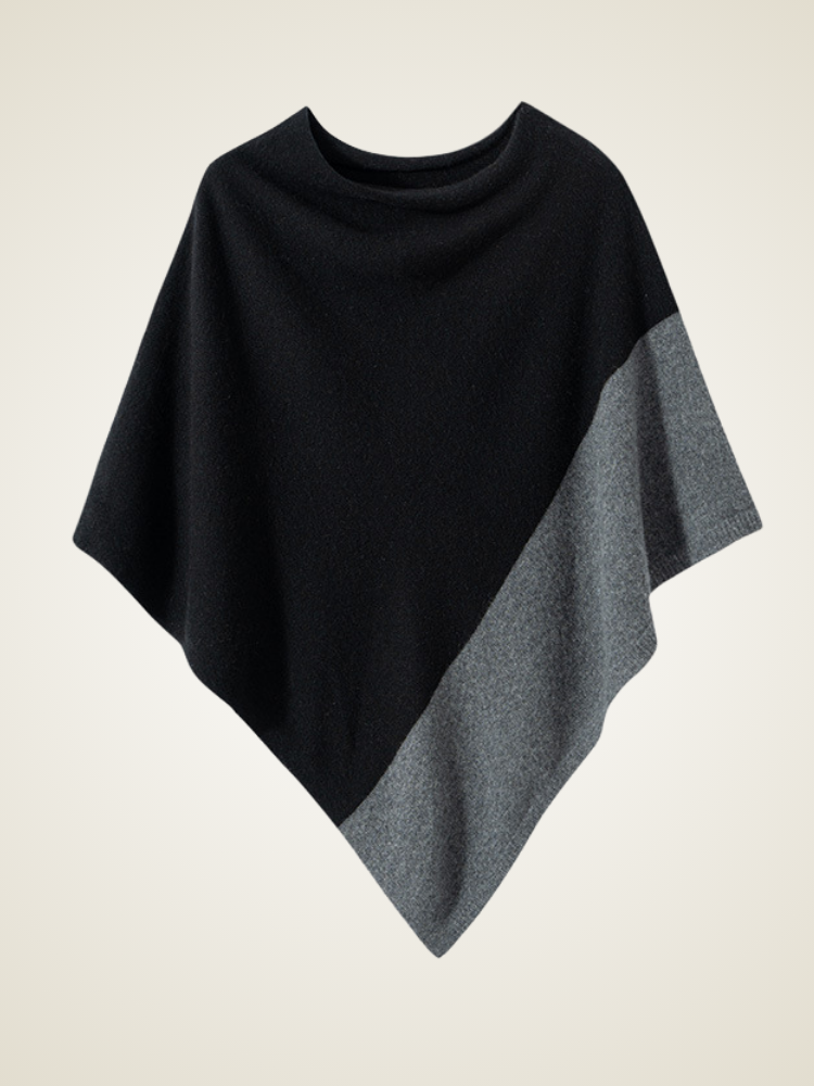 Nia - Two Tone Cashmere Poncho