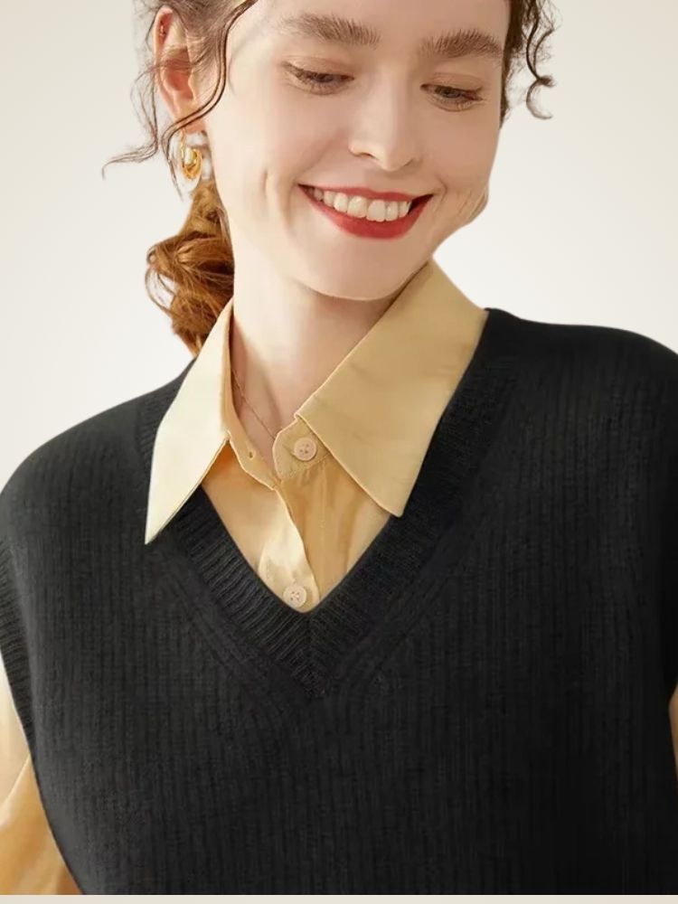 Kaelani - V Neck Cashmere Vest