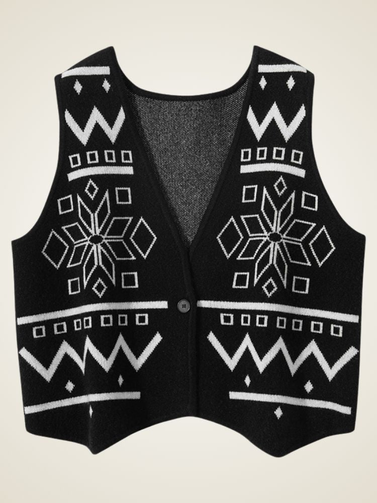 Janae - Graphic Cashmere Vest