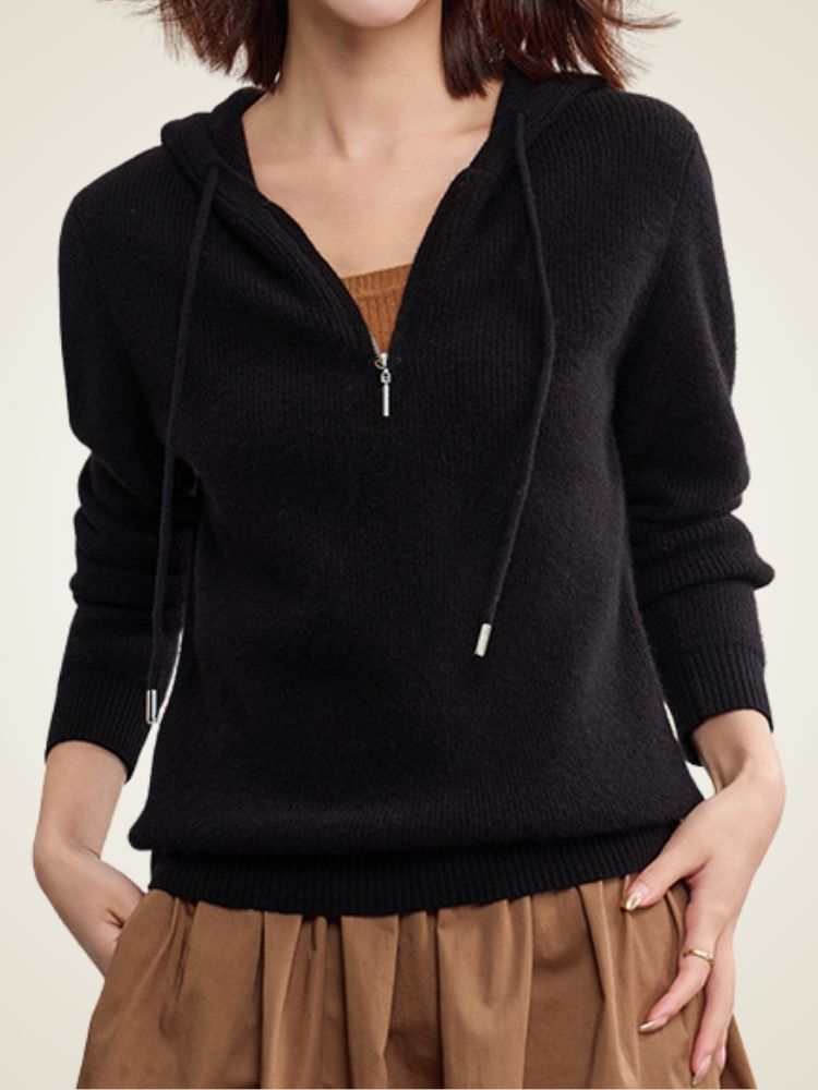 Adelise - Zip-Up Cashmere Hoodie