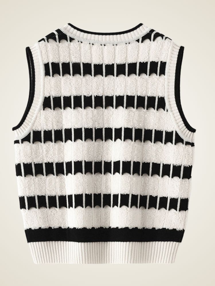 Astra - Striped Cashmere Vest