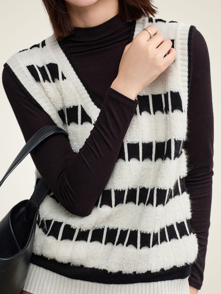 Astra - Striped Cashmere Vest