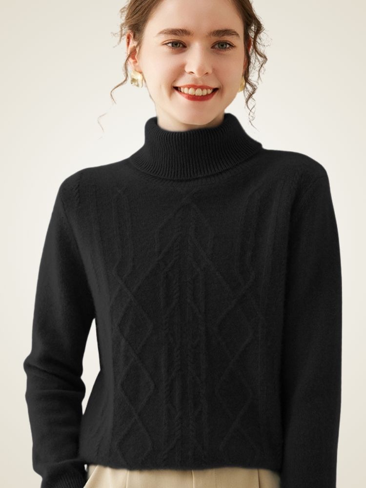 Oriana - Cable-Knit Cashmere Turtleneck