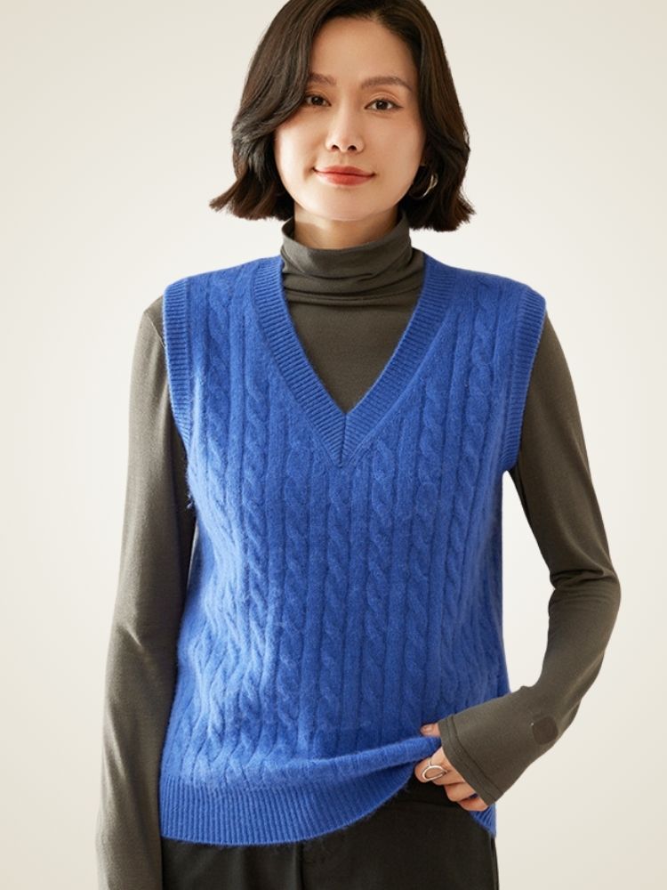 Marlene - Cable-Knit Cashmere Vest