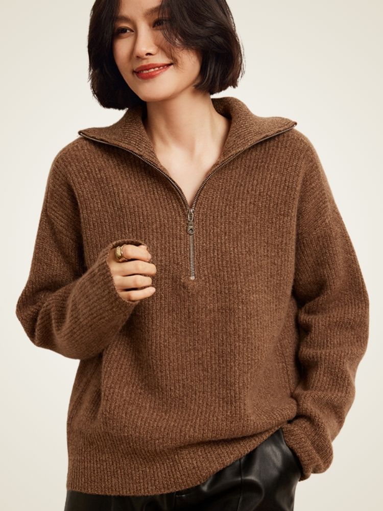 Reina - Half-Zip Cashmere Sweater