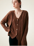 Blair - Two Piece Cable Knit Cashmere Cardigan