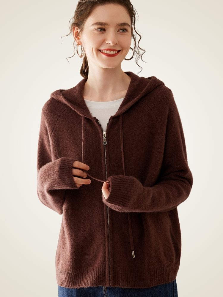 Hesper - Soft Cashmere Zip-Up Hoodie