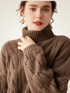 Jordana - Textured Cashmere Turtleneck