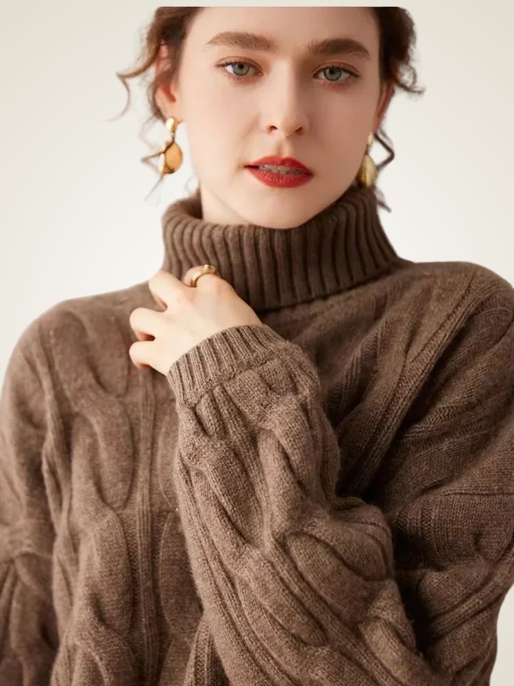 Jordana - Textured Cashmere Turtleneck