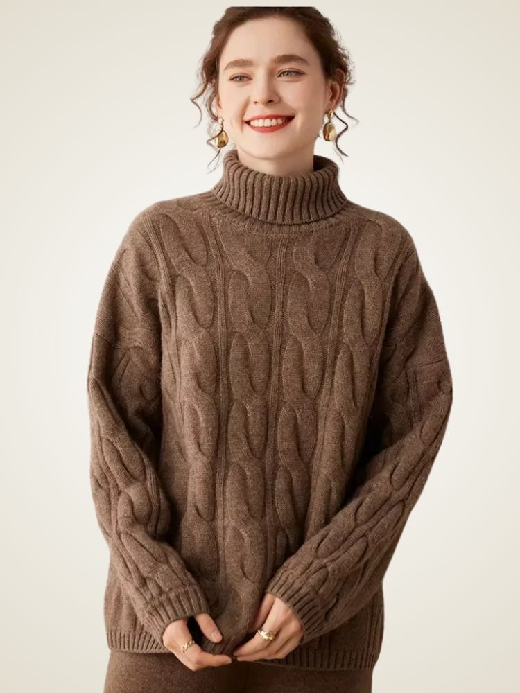 Jordana - Textured Cashmere Turtleneck